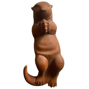 Handcrafted Wooden Sea Otter sculpture